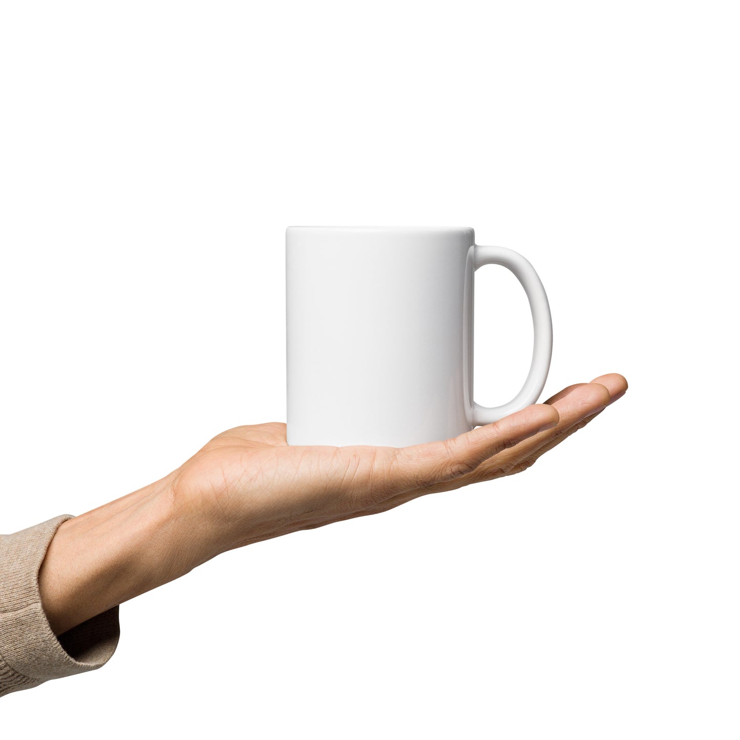 White glossy mug