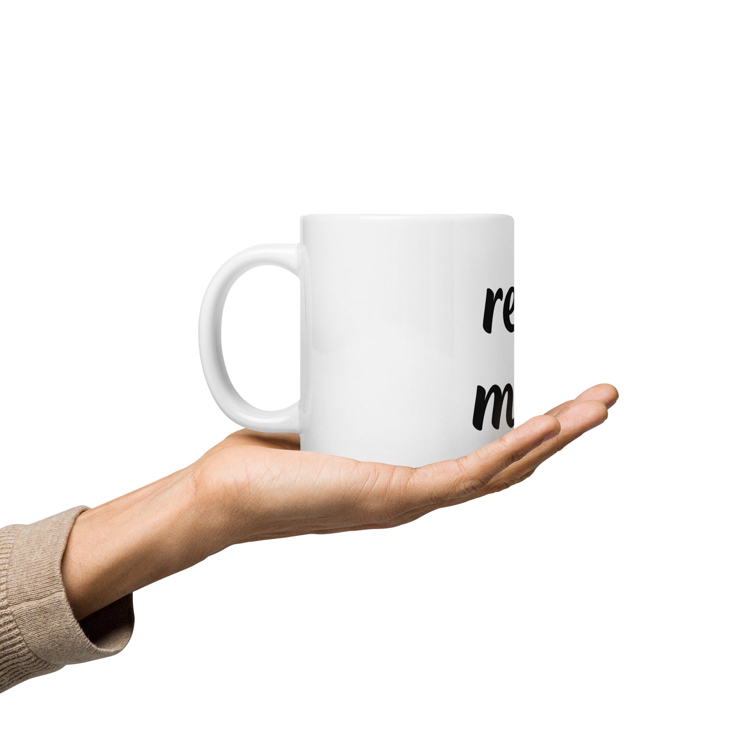 White glossy mug